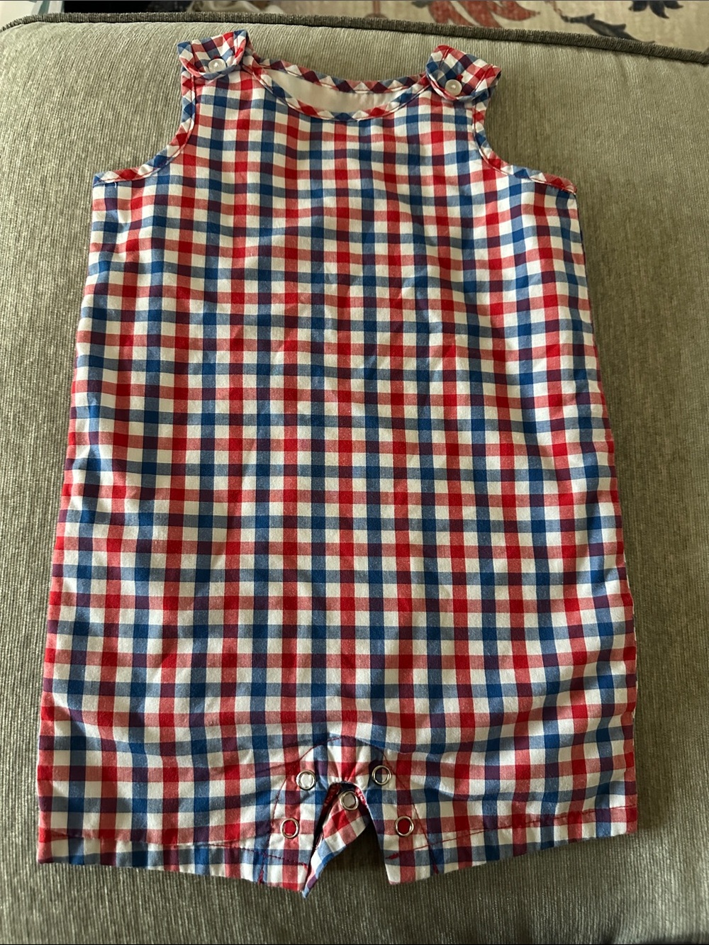 crown & ivy Baby Red, White & Blue Gingham JonJon